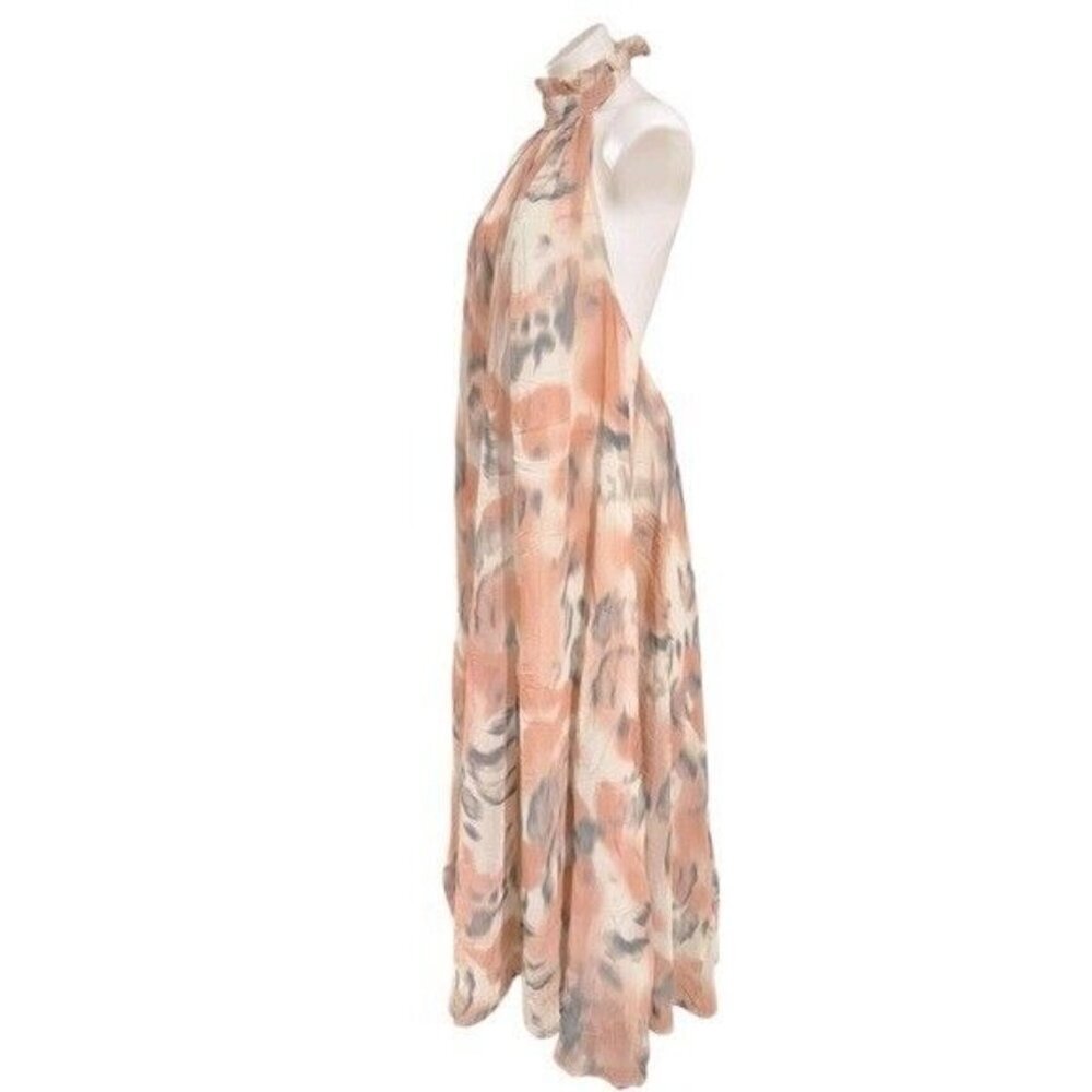 ANTHROPOLOGIE Maeve Sheer Printed Halter Maxi Dress Open Back Size 1X NEW - Picture 14 of 16